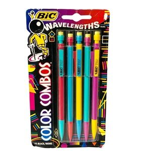 BIC Wavelengths Color Combos #2 Black Mechanical Pencils Vintage 1993 NOS NEW